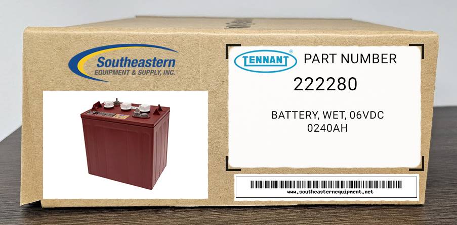 Tennant OEM Part # 222280 Battery, Wet, 06Vdc 0240Ah