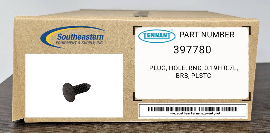 Tennant OEM Part # 397780 Plug, Hole, Rnd, 0.19H 0.7L, Brb, Plstc